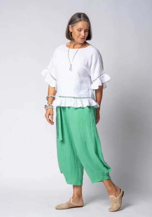 IMAGINE FASHION - Addison Linen Pant in Capri Green