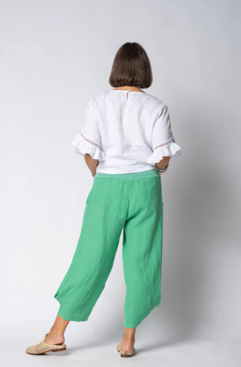 IMAGINE FASHION - Addison Linen Pant in Capri Green