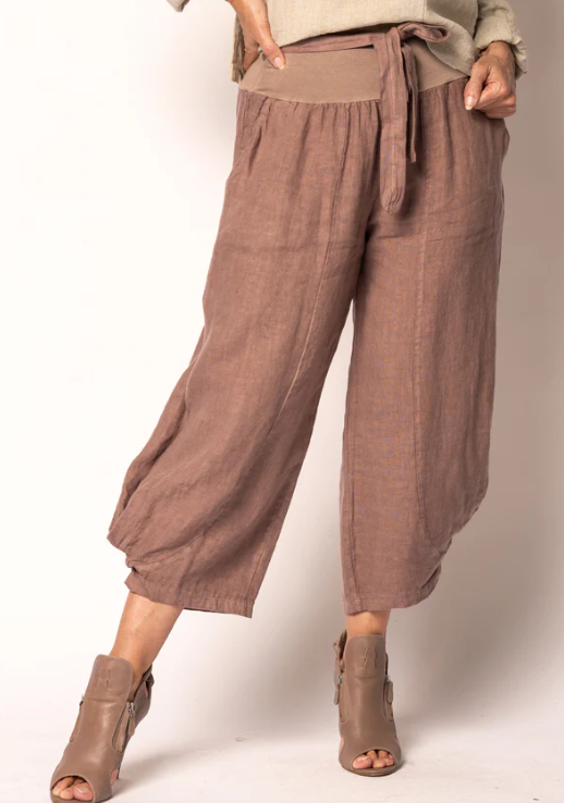 IMAGINE FASHION - Addison Linen Pant in Milk Chocolate