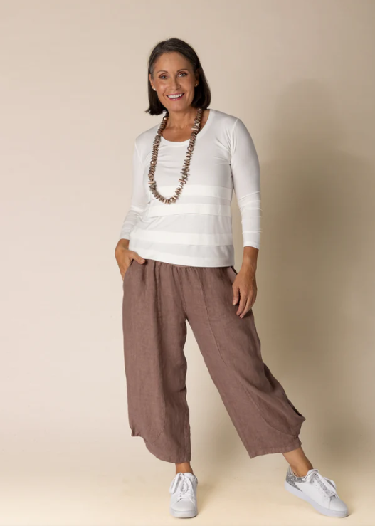 IMAGINE FASHION - Addison Linen Pant in Milk Chocolate