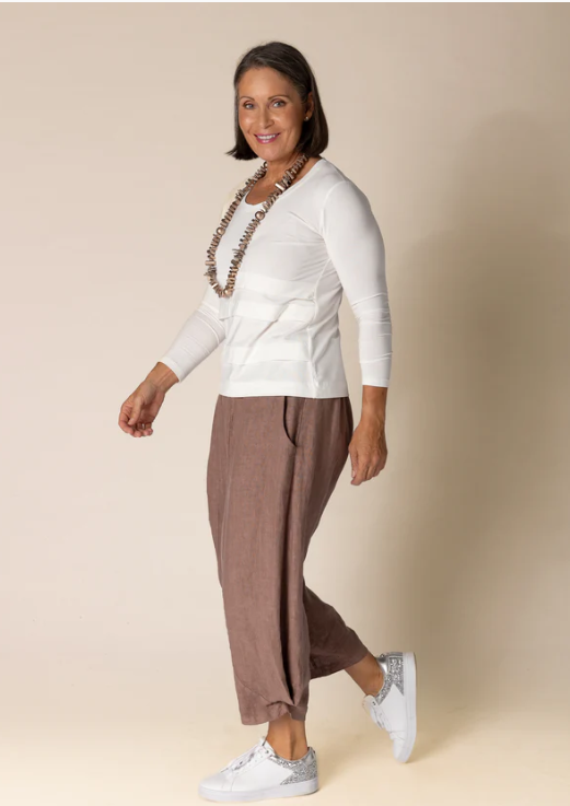 IMAGINE FASHION - Addison Linen Pant in Milk Chocolate
