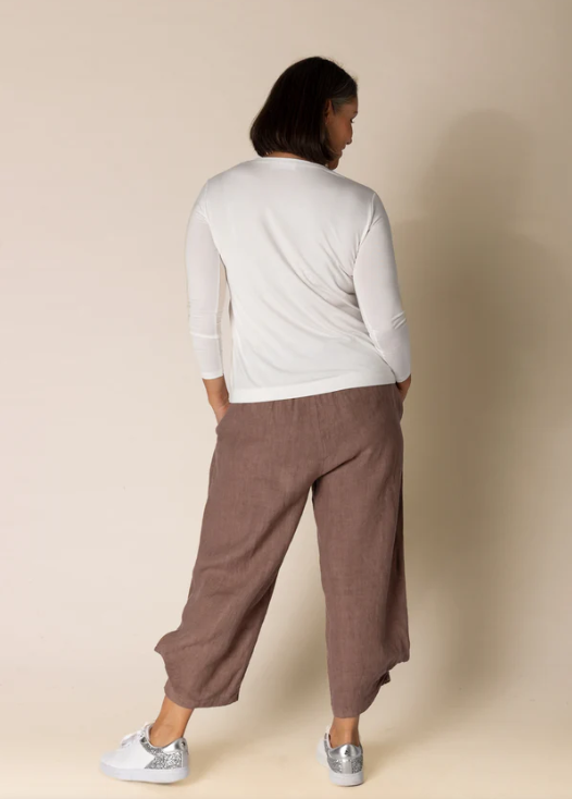 IMAGINE FASHION - Addison Linen Pant in Milk Chocolate