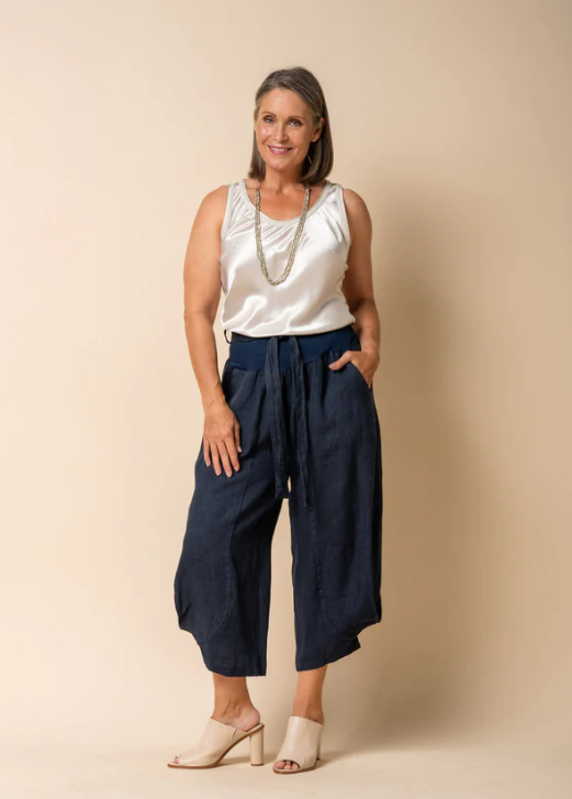 IMAGINE FASHION - Addison Linen Pant in Navy