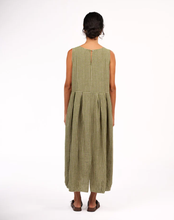 MONTAIGNE - Sartene French Linen Dress in Gingham