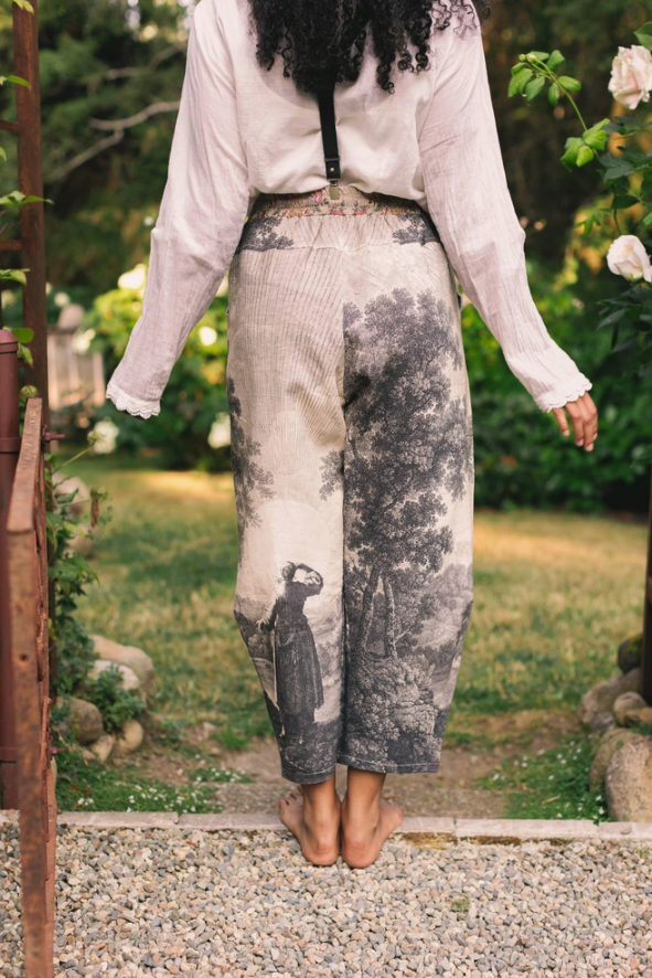 Market of Stars - Still I Rise Linen Cropped Artist Pant w/ Sunrise, Woman