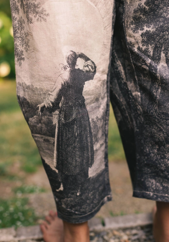 Market of Stars - Still I Rise Linen Cropped Artist Pant w/ Sunrise, Woman