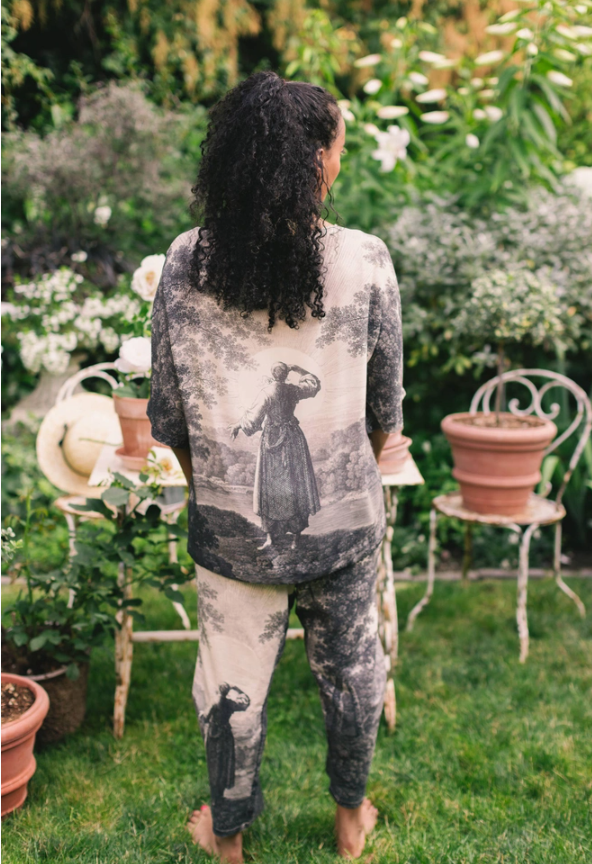 Market of Stars - Still I Rise Linen Cropped Artist Pant w/ Sunrise, Woman