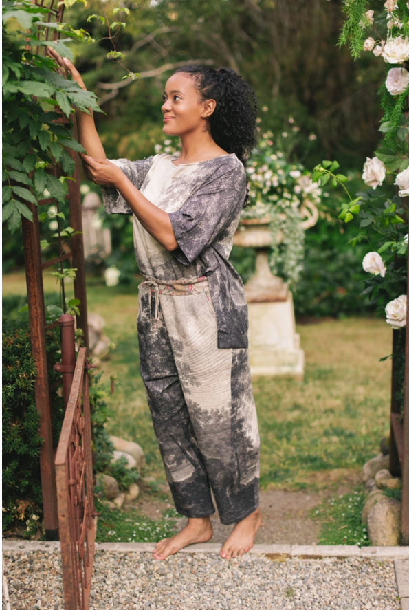 Market of Stars - Still I Rise Linen Cropped Artist Pant w/ Sunrise, Woman