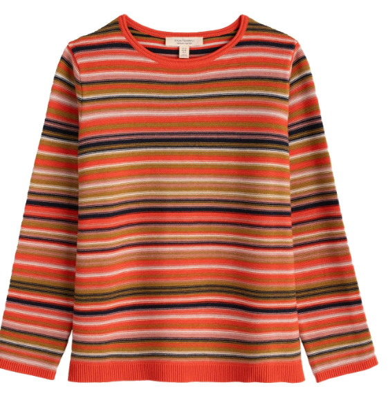 SEASALT CORNWALL - Makers Cotton Jumper - Ripple Marks Pear Multi
