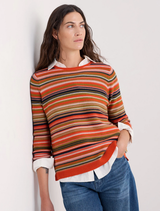 SEASALT CORNWALL - Makers Cotton Jumper - Ripple Marks Pear Multi
