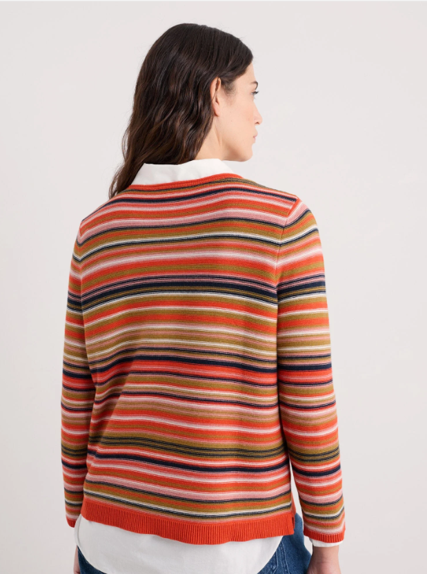 SEASALT CORNWALL - Makers Cotton Jumper - Ripple Marks Pear Multi