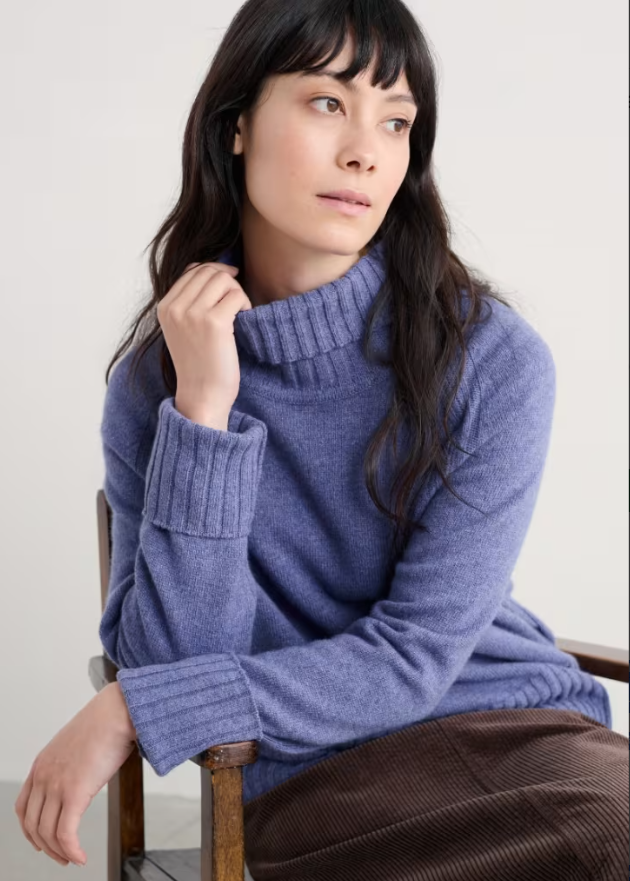 SEASALT CORNWALL - Basset Cove Merino Wool Jumper - Bilberry