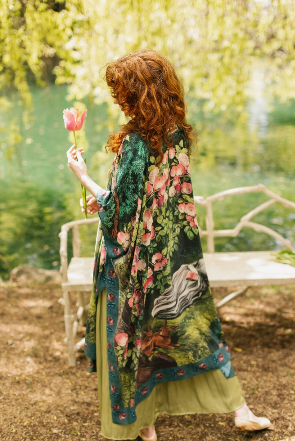 *PRE-SALE Market of Stars - The Daydreamer Goddess Duster Kimono w/ Florals & Rabbits