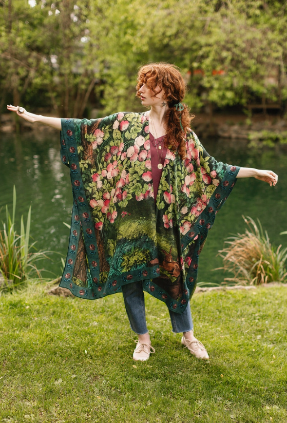*PRE-SALE Market of Stars - The Daydreamer Goddess Duster Kimono w/ Florals & Rabbits