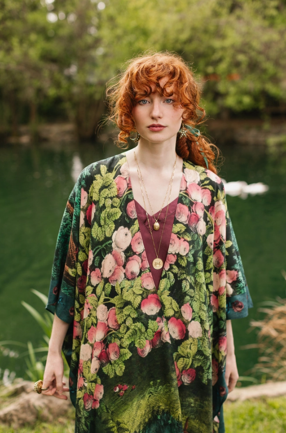 *PRE-SALE Market of Stars - The Daydreamer Goddess Duster Kimono w/ Florals & Rabbits