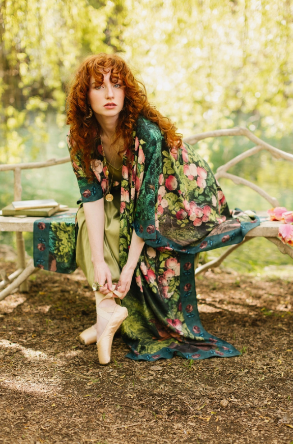 *PRE-SALE Market of Stars - The Daydreamer Goddess Duster Kimono w/ Florals & Rabbits