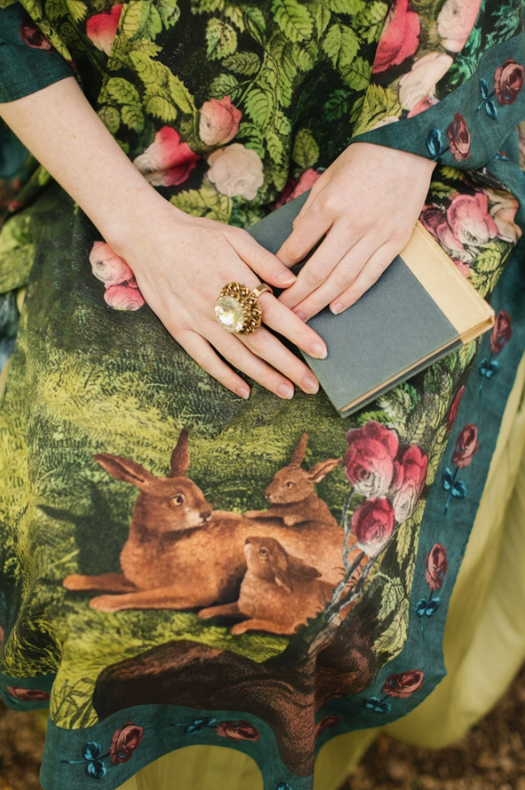 *PRE-SALE Market of Stars - The Daydreamer Goddess Duster Kimono w/ Florals & Rabbits