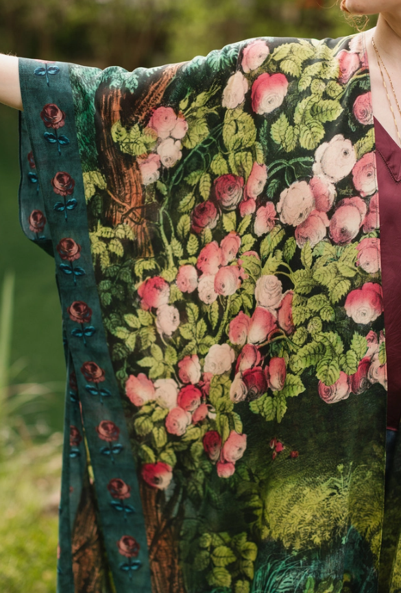 *PRE-SALE Market of Stars - The Daydreamer Goddess Duster Kimono w/ Florals & Rabbits