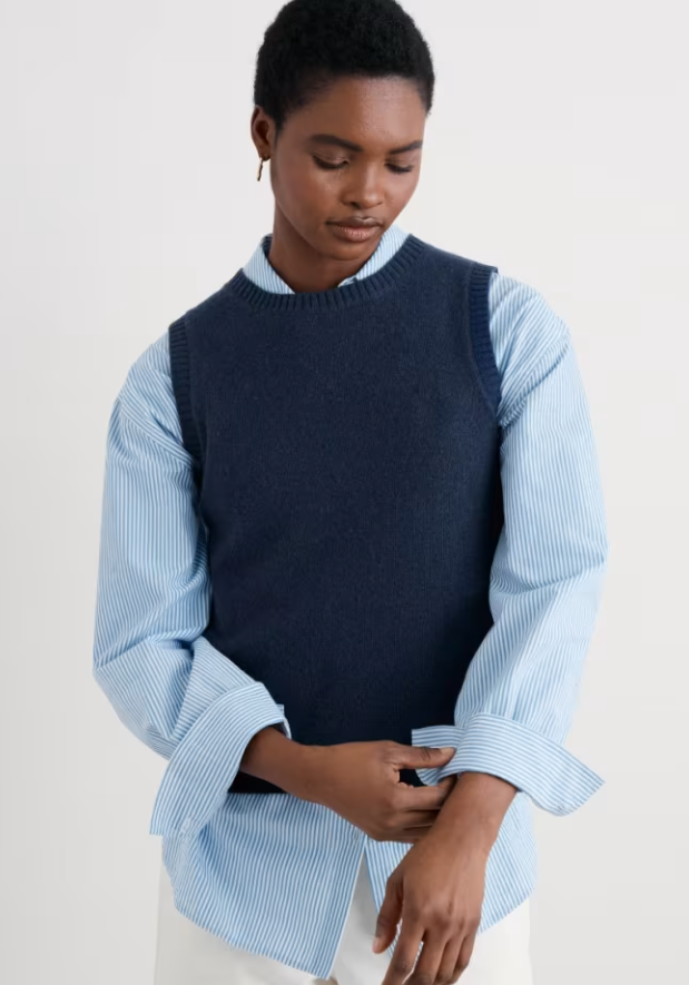 SEASALT CORNWALL - East View Knitted Vest - Maritime