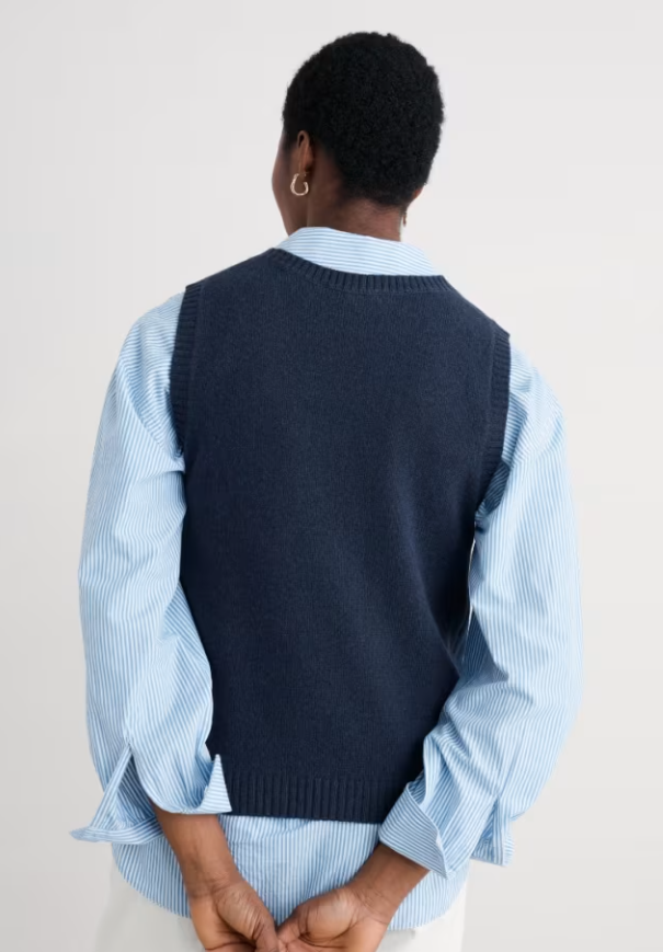 SEASALT CORNWALL - East View Knitted Vest - Maritime