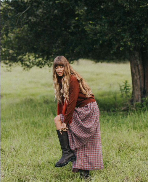 MONTAIGNE - Women’s Red Check Linen Pants – 100% French Linen Relaxed Fit