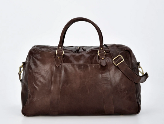 Cobb & Co - Large Leather Weekender Duffle Bag Waratah - Chocolate