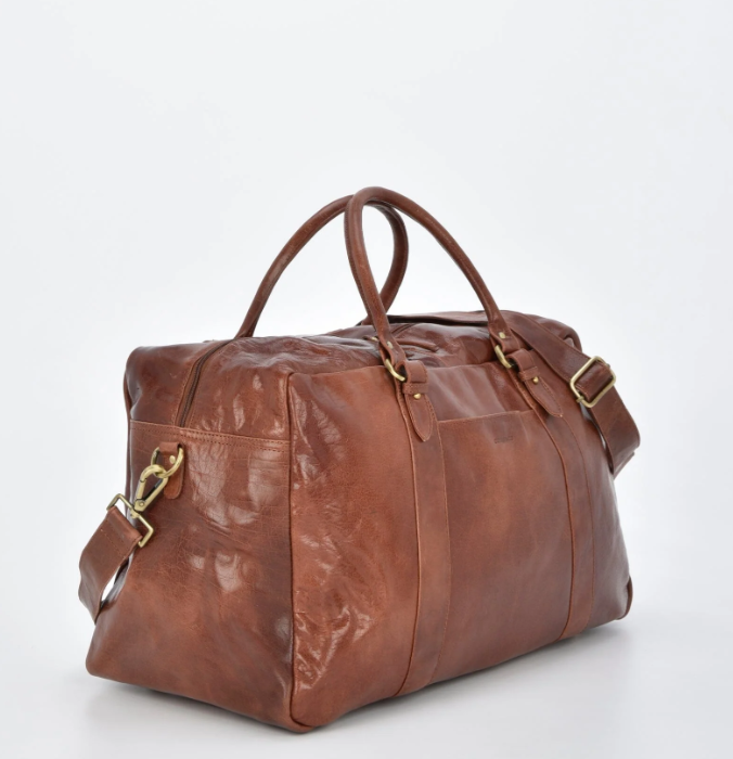 Cobb & Co - Large Leather Weekender Duffle Bag Waratah - Chocolate