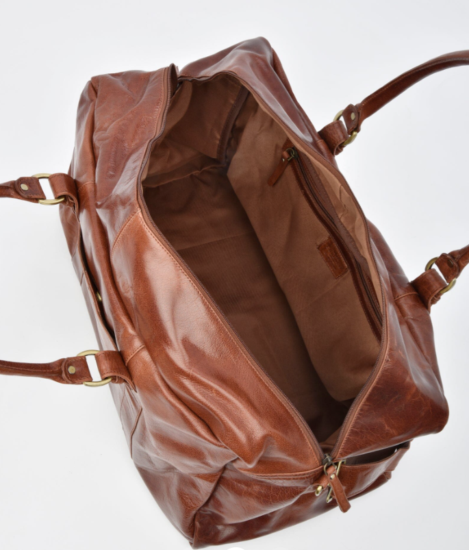 Cobb & Co - Large Leather Weekender Duffle Bag Waratah - Chocolate