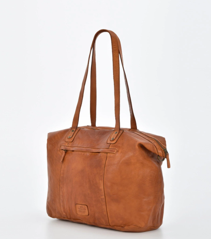 Cobb & Co - Rochester Rugged Leather Large Weekend Duffel - Cognac
