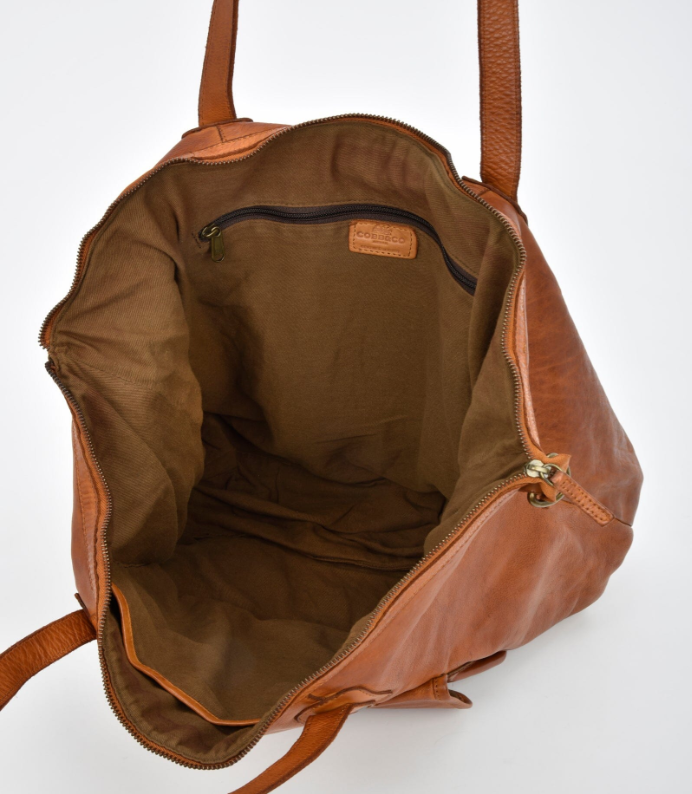 Cobb & Co - Rochester Rugged Leather Large Weekend Duffel - Cognac
