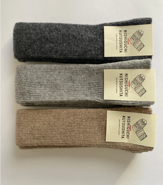 NISHIGUCHI KUTSUSHITA : alpaca wool arm and leg warmers