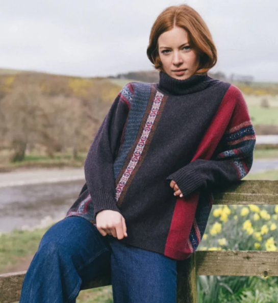 ERIBÉ Knitwear - Bramble Montrose Cowl Sweater 100% Merino Lambswool