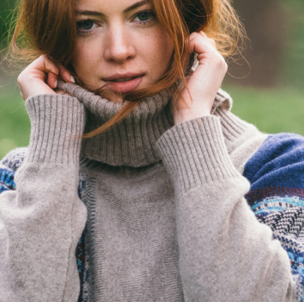 ERIBÉ Knitwear - Oban Sky Montrose Cowl Sweater 100% Merino Lambswool