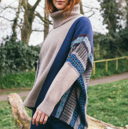ERIBÉ Knitwear - Oban Sky Montrose Cowl Sweater 100% Merino Lambswool