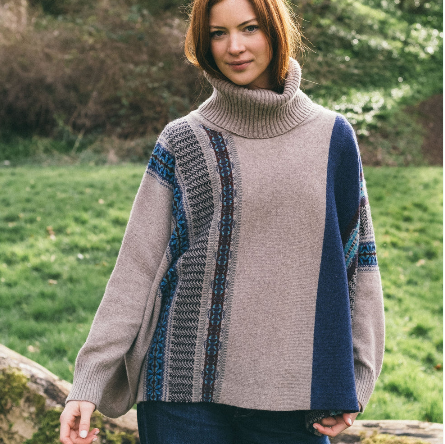 ERIBÉ Knitwear - Oban Sky Montrose Cowl Sweater 100% Merino Lambswool
