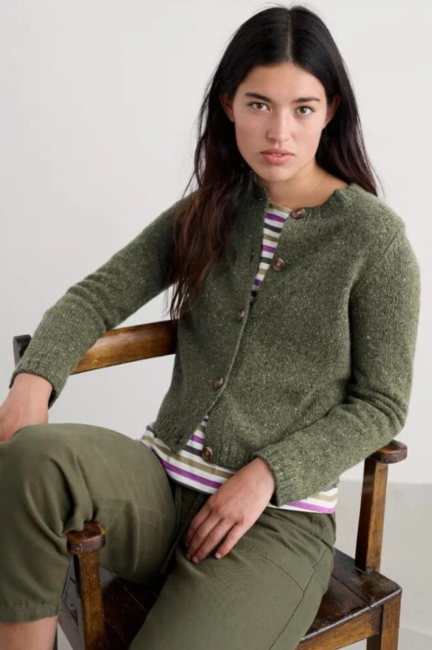 SEASALT CORNWALL - Dawson Pick Merino Rich Cardigan - Alpine