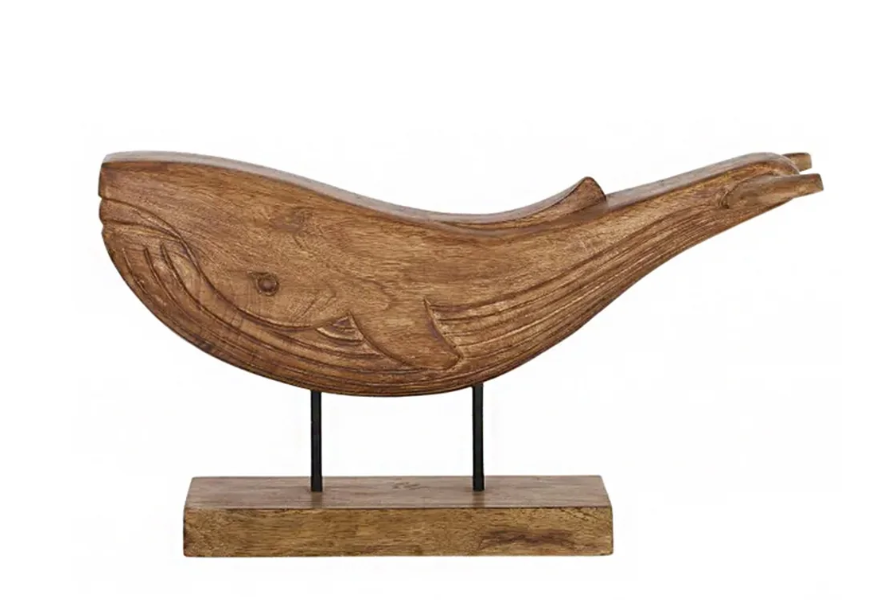 Winston Wooden Whale Sculpture