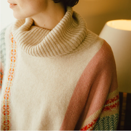 ERIBÉ Knitwear - Honey Montrose Cowl Sweater 100% Merino Lambswool