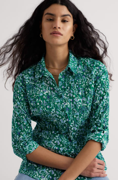 SEASALT CORNWALL - Larissa Shirt - Woodland Floral Dark Stem