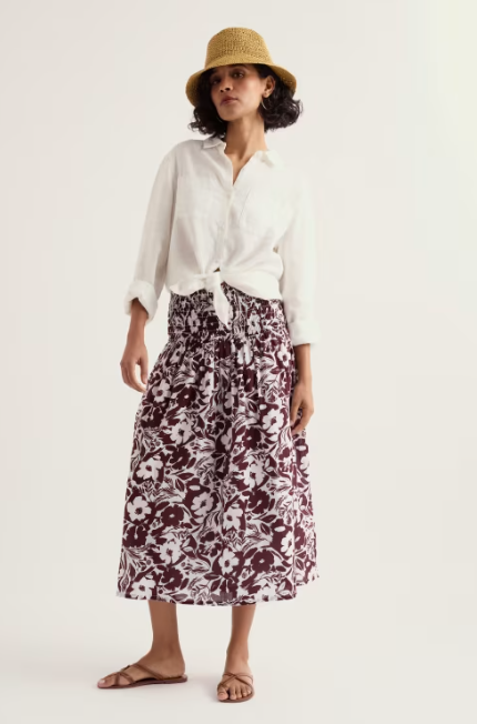 SEASALT CORNWALL - Rosemary Skirt - Summer Shadows Cacao