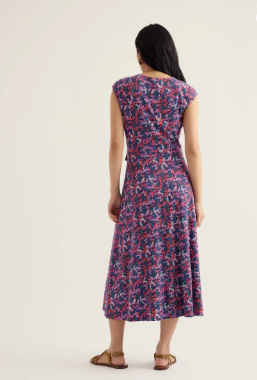 SEASALT CORNWALL - Fettling Dress - Summer Fronds Purple Kale
