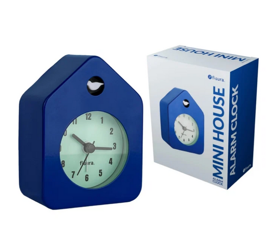 FISURA - Little House Alarm Clock - Blue Metal