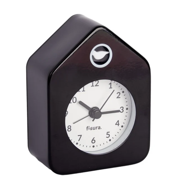 FISURA - Little House Alarm Clock - Black Metal