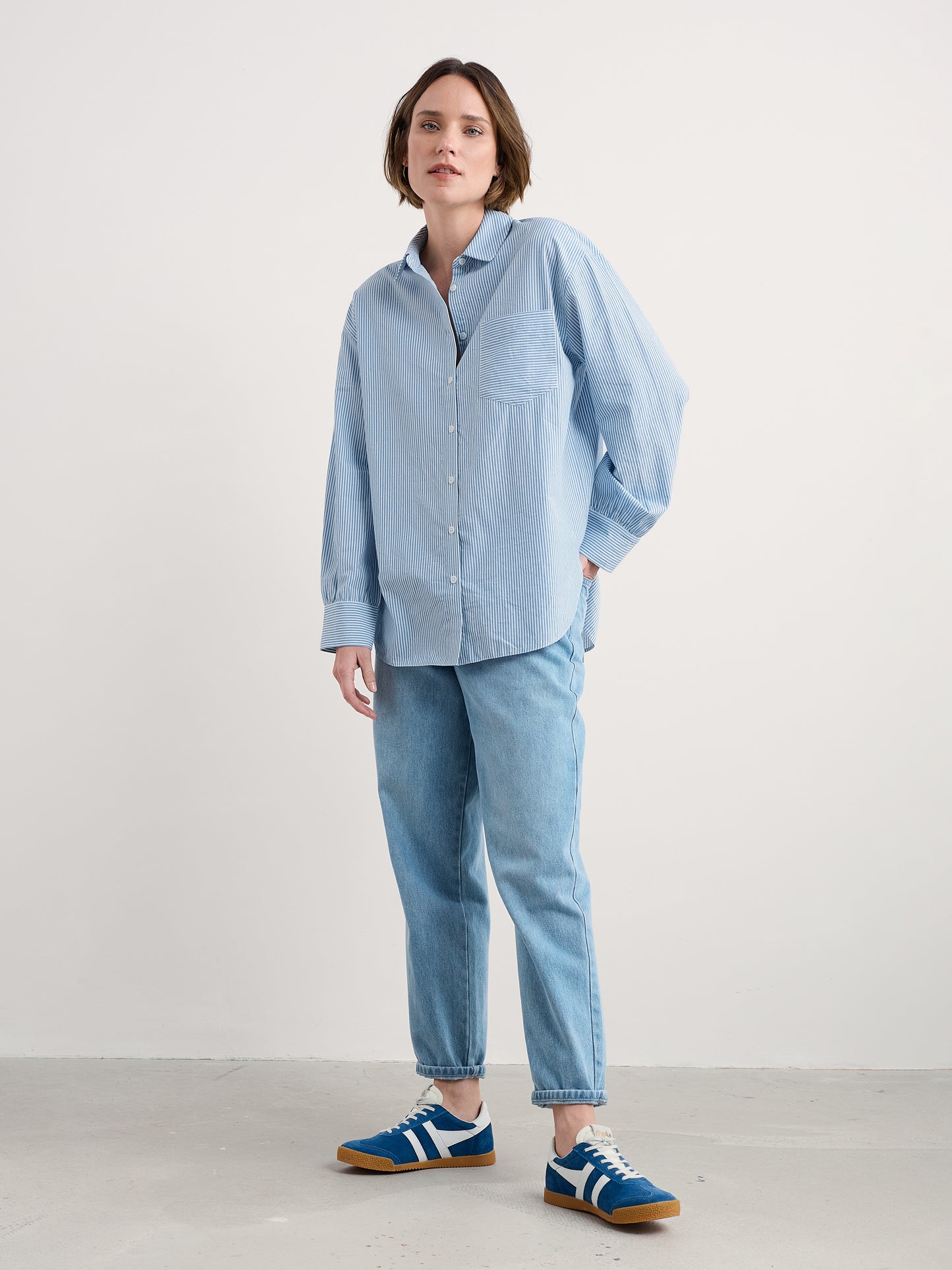 SEASALT CORNWALL -  Sea Path Oversized Poplin Shirt - Sunrise Skipper