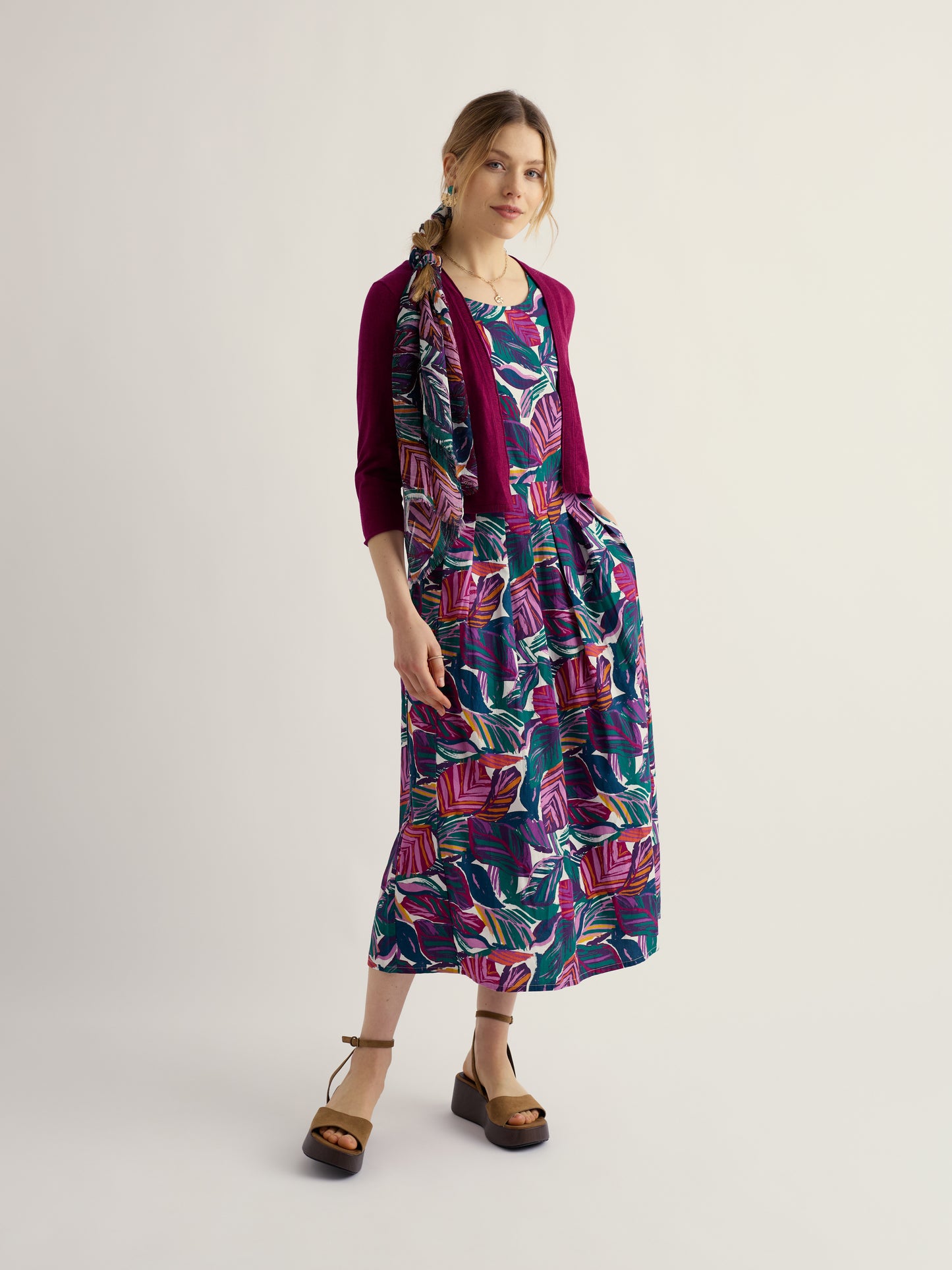 SEASALT CORNWALL - Vanessa Cotton Cardigan (GOTS) Dark Freesia