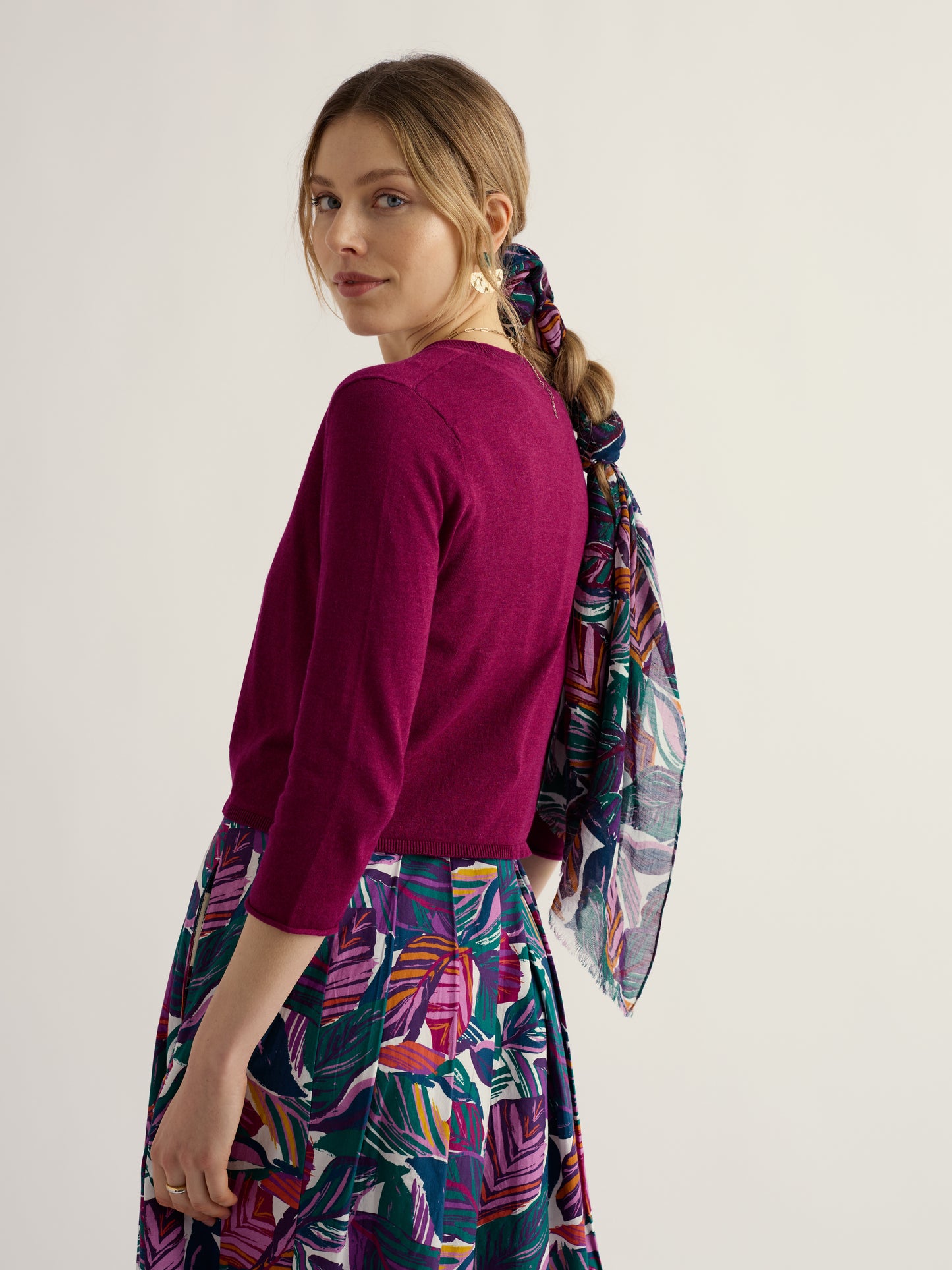 SEASALT CORNWALL - Vanessa Cotton Cardigan (GOTS) Dark Freesia