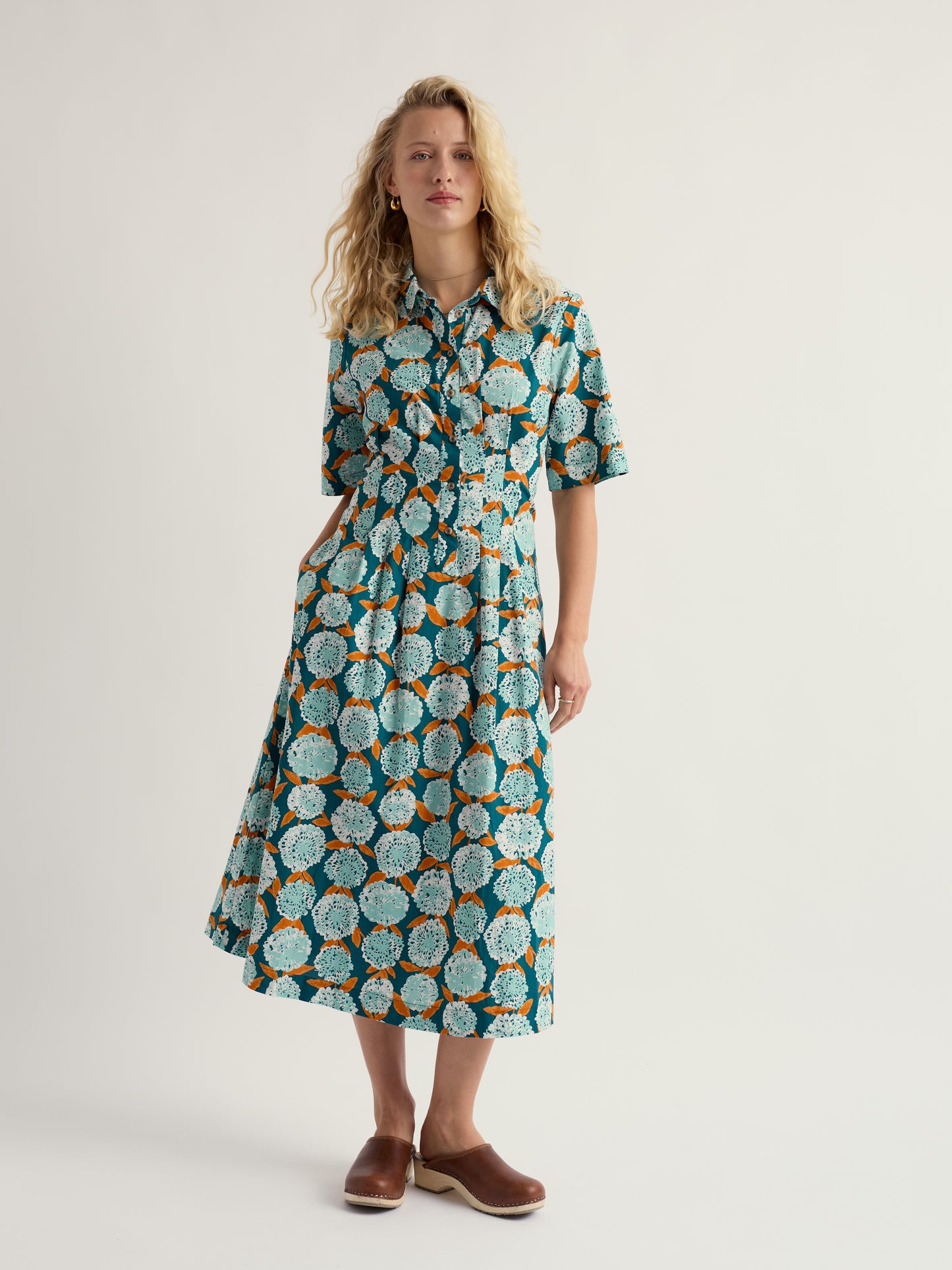 SEASALT CORNWALL - Wild Liquorice Shirt Dress - Painted Marigold Dark Wreckage