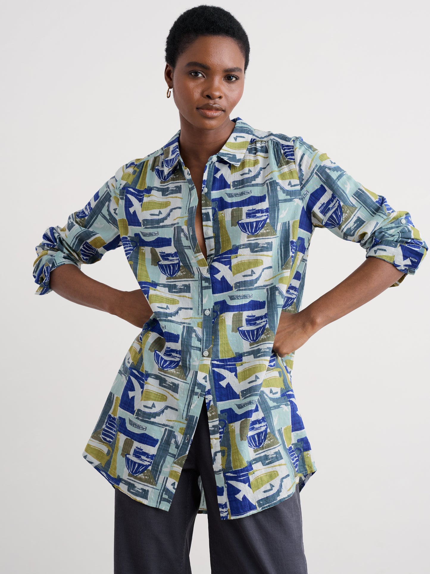 SEASALT CORNWALL - Wren Flutter Shirt - Window scape Sketch Chalk